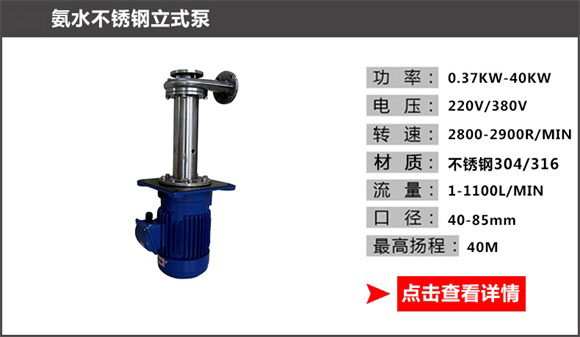 氨水不銹鋼立式泵